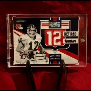 2009 Playoff National Treasures Retired Jersey Numbers Signatures #1 Jim Kelly